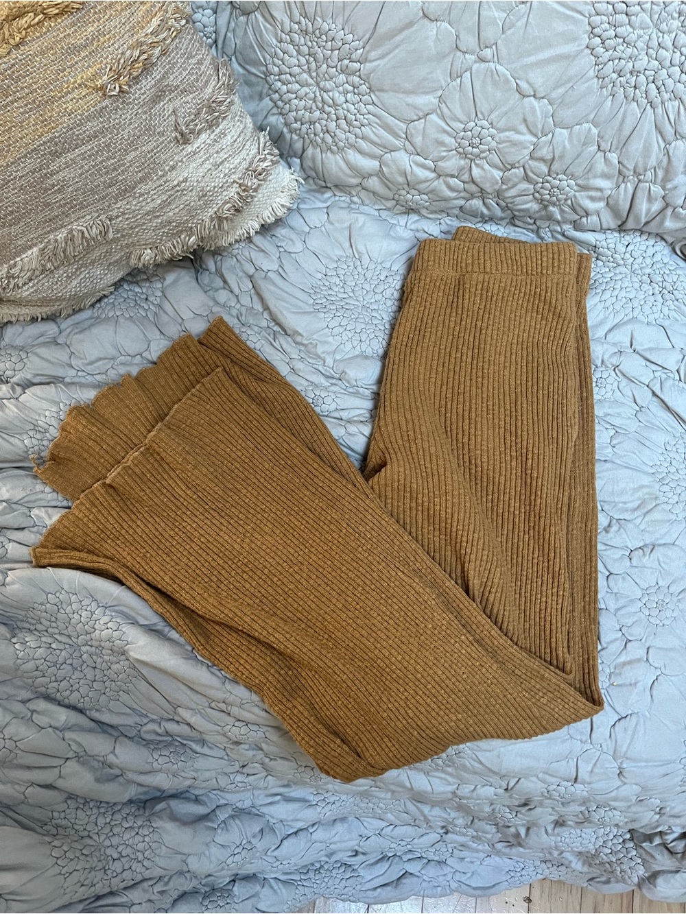 Billabong Ribbed Knit Leggings in Camel Brown